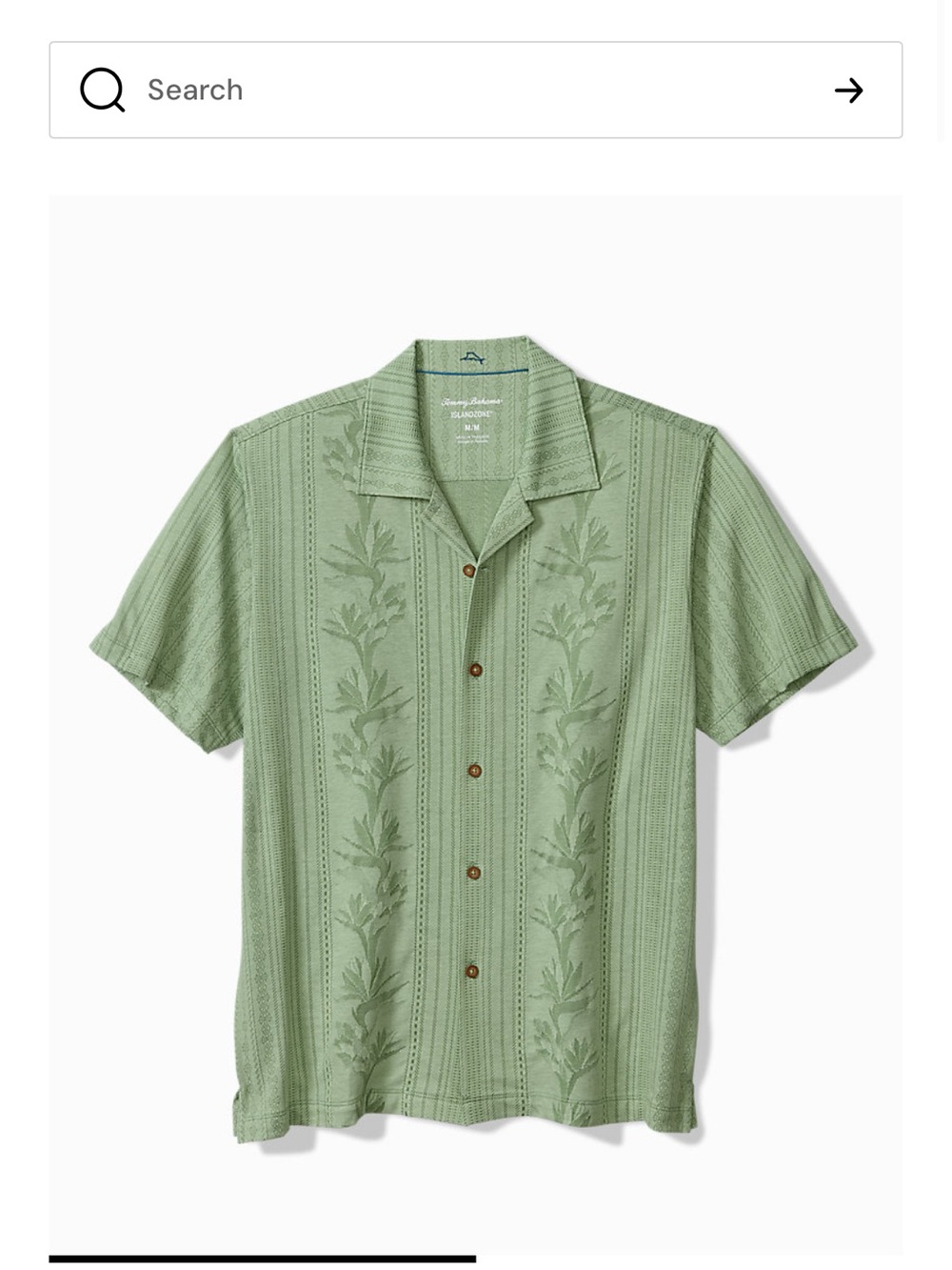 Tommy Bahama Light Green Embroidered Short-Sleeve Camp Shirt